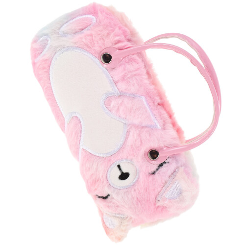 2Pcs Plush Eyeglass Case Cute Bear Soft Protective Hard Shell for Kids 1