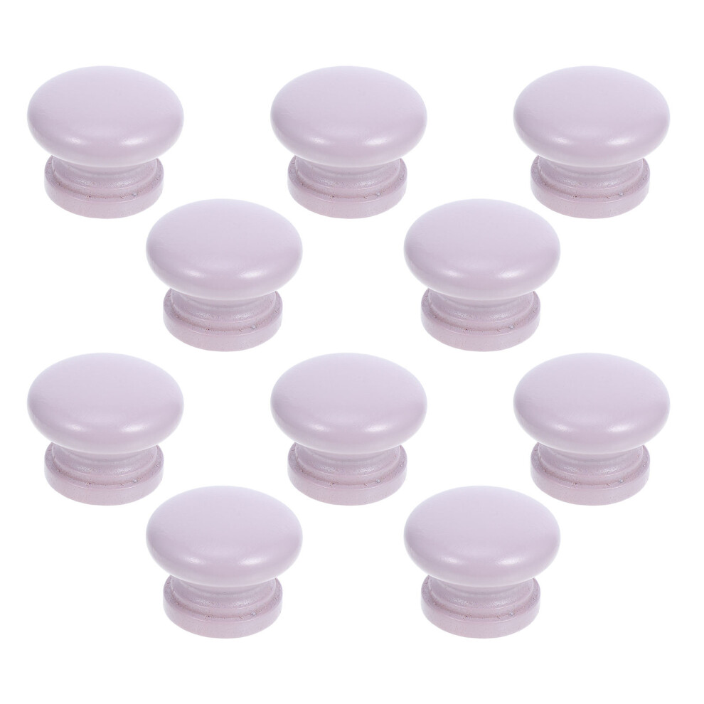 10Pcs Round Lavender Wooden Drawer Pulls Mushroom Cabinet Handles 3601412221372