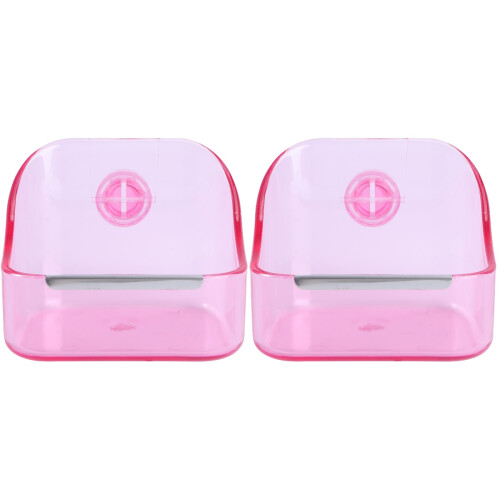 2Pièces Récipient Alimentation Rose Fixable Pour Cage De 2