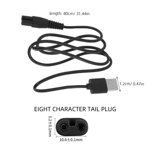 6Pièces Câble De Charge Noir Pour Rasoir Électrique Durable 2