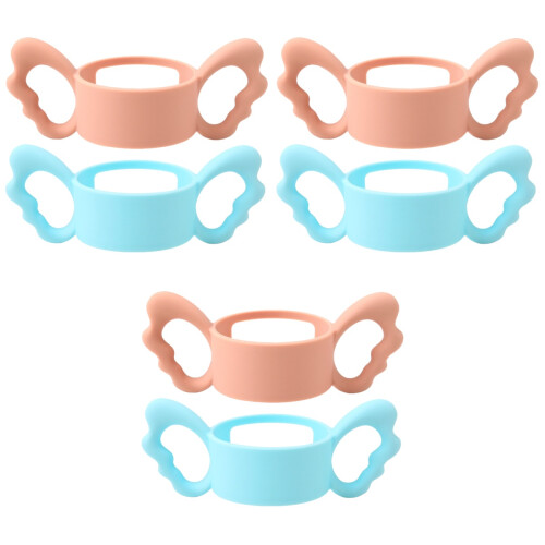 6Pièces Poignées Ergonomiques Silicone Pour Bébé Rose 2
