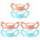 6Pièces Poignées Ergonomiques Silicone Pour Bébé Rose 2