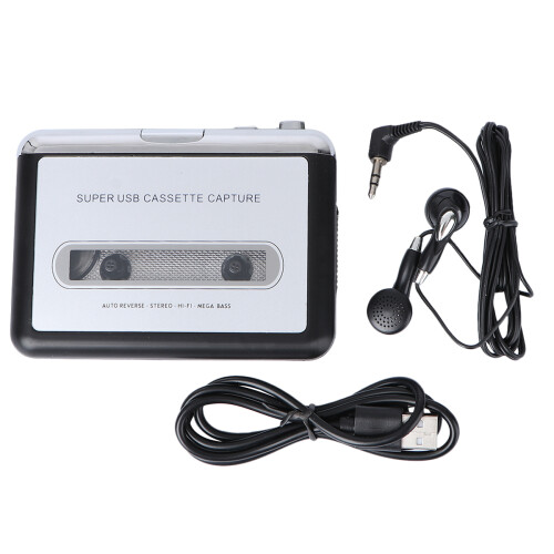 2Pièces Convertisseur De Cassette USB Argent Pour Écoute Mp3 Portable