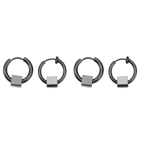4Pièces Clips D'oreilles Punk Noir Design Unique Et Confortable 1