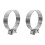 2Pcs Durable Iron Exhaust Clamps Car Modification Silver Exhaust Clips 3