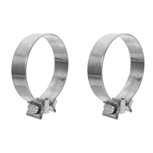 2Pcs Durable Iron Exhaust Clamps Car Modification Silver Exhaust Clips 2