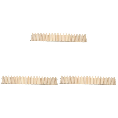 3Pièces Miniature Bois Beige Pour Jardin Diorama 1