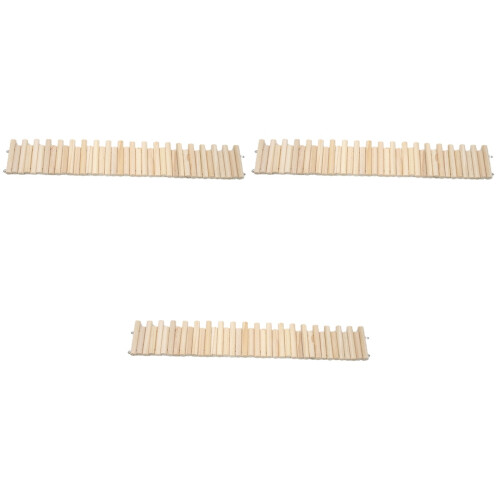 3Pièces Miniature Bois Beige Pour Jardin Diorama 2
