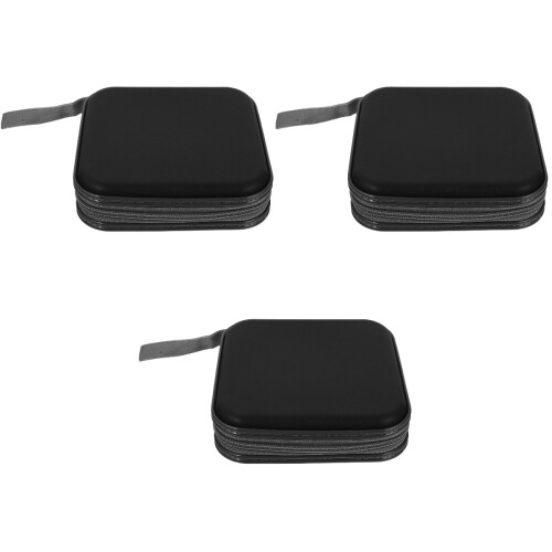 3Pièces De Rangement Cd Noir Grande Capacité 40 Disques Portable 2