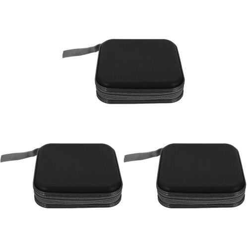 3Pièces De Rangement Cd Noir Grande Capacité 40 Disques Portable 1