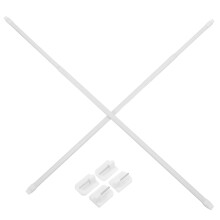 4Sets Extendable White Shower Curtain Rod No Drill Adjustable for Home