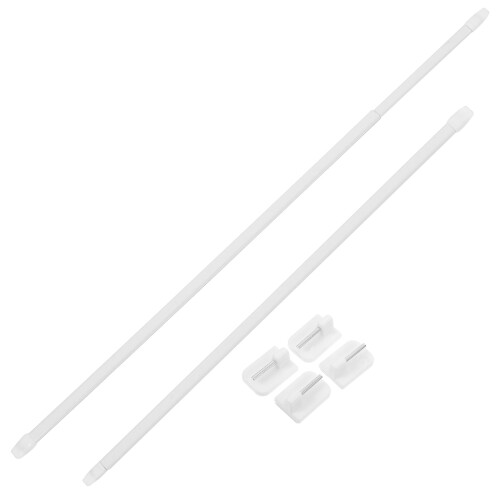 4Sets Extendable White Shower Curtain Rod No Drill Adjustable for Home 1