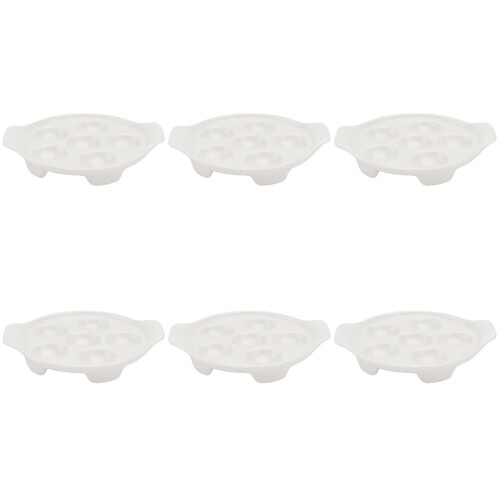 6Pcs White Ceramic Snail Baking Pan Oven Safe Barbecue Serving Dish 1