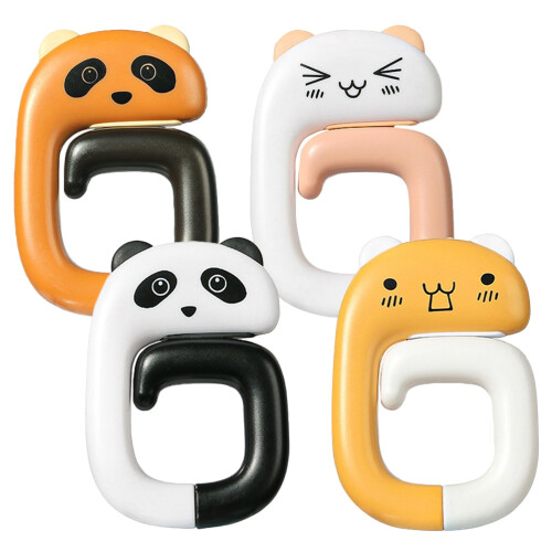 12Pz Appendi Borsa Panda in ABS Colorati, Multiuso Per Tavolo E Casa 1
