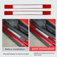 FüR Mustang 15 TüRschweller-Kick-VerschleißPlatten-Schutzverkleidung, Autoteile, Schwellenschutz, Pedal-Styling-Aufkleber, Rot