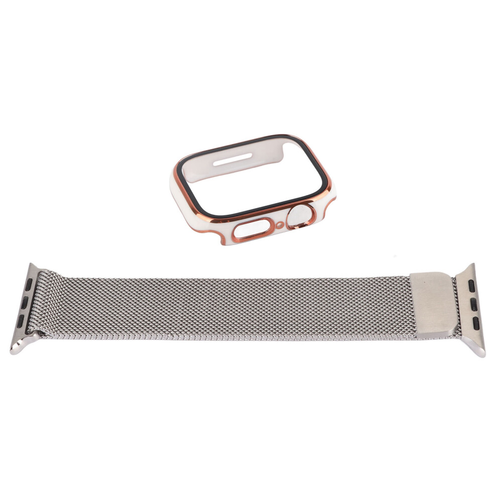 Breathable Sweat Proof Iwatch Band Stainless Steel Zircon Stones Compatible With Apple Watch Series 10 9 8 7 6 5 4 3 2 1 Se Ultra Elegant Magnetic Mes 9177303238513