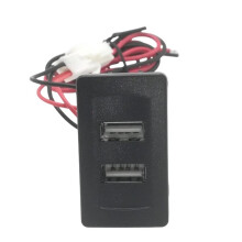 Car Charger Dual USB Port Power Charging Adapter with Wiring Harness for Transport T4 Socket Light