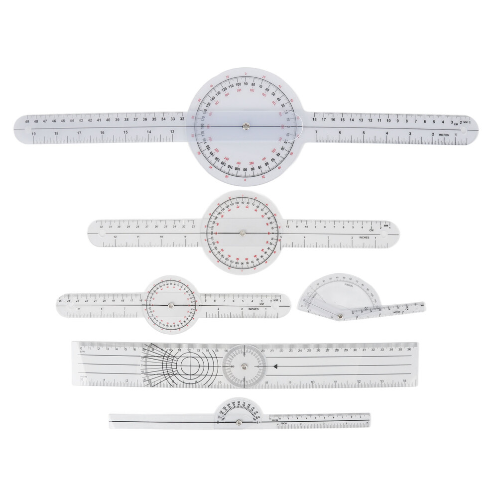 Rehabilitation Advantage Clear Goniometer, Range of Motion Measurement with Accurate Readings for Easy Adjustment and Physical Therapy For Nightclubs