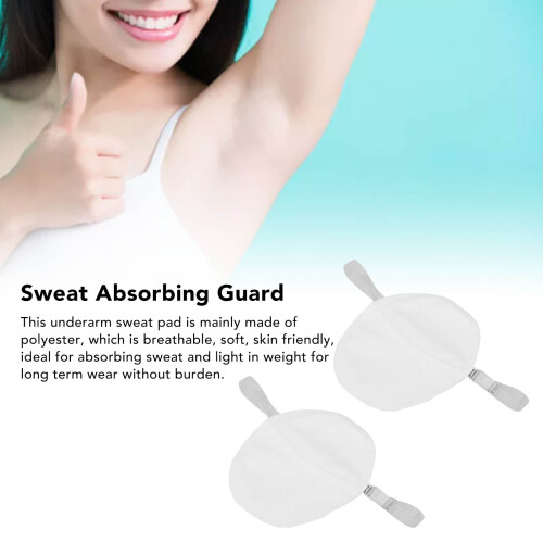 Stay Dry: White Underarm Sweat Absorbers with Shoulder Strap 1