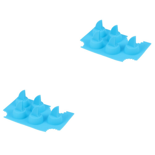 2Stk Eiswürfelformen Haifischflossen Silikon Eiswürfelbehälter 2