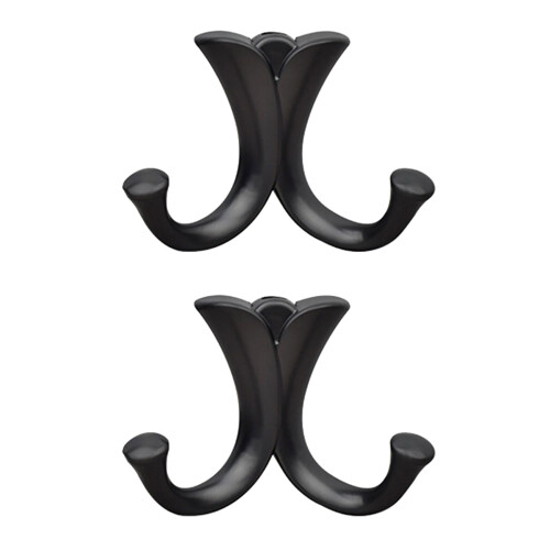 Pack of 2 Door Hook Easy Installation Rustproof for Home-Black