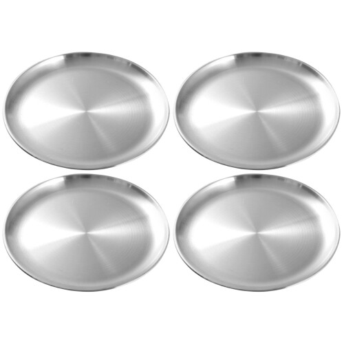 4Stk Snack Dish Barbecue Platte Langlebig Silber 1