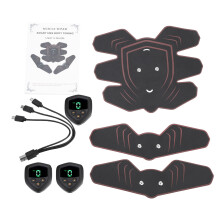 Stimolatore muscolare EMS per allenamento addominale, macchina per addominali con massaggiatore a impulsi elettronici, cintura addominale portatile