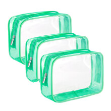 3-delige doorzichtige opbergtas voor make-up,-3 groen