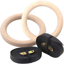 Wooden Gymnastic Rings, Advanced Anti-Slip Design Ensures Stability In Every Movement, Ideal For Push Ups And Pull Ups, Portable And Easy To Set Up Fo