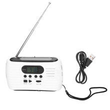 Emergency Radio With NOAA Weather Alert Solar Hand Crank Rechargeable Battery Powered All In One Portable Radio USB Charger LED Flashlight Reading Lam