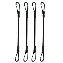 Conjunto de 4 cordas elásticas com ganchos, extra longas e duráveis, com mosquetão, feitas de fio de polipropileno e látex, ideais para camping,
