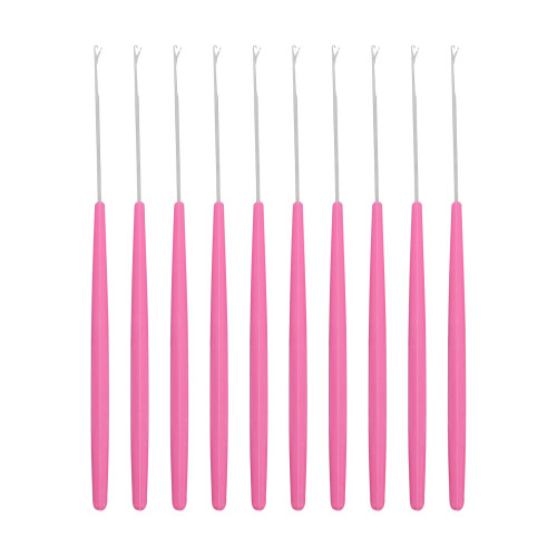 100Ud Herramienta Y Crochet Para Cabello Rosa