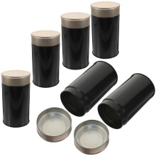 12Ud Botes De Té De Suelta En Metal Negro Para Decoración
