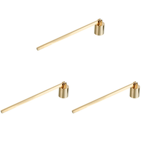 3Ud Apagavelas De Acero Con Capucha Recta Dorado Ideal Para Velas 1