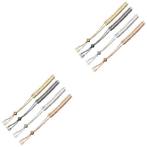 8Ud Pulseras Moda DIY De Latón Con Ajuste Fácil Multicolor 2