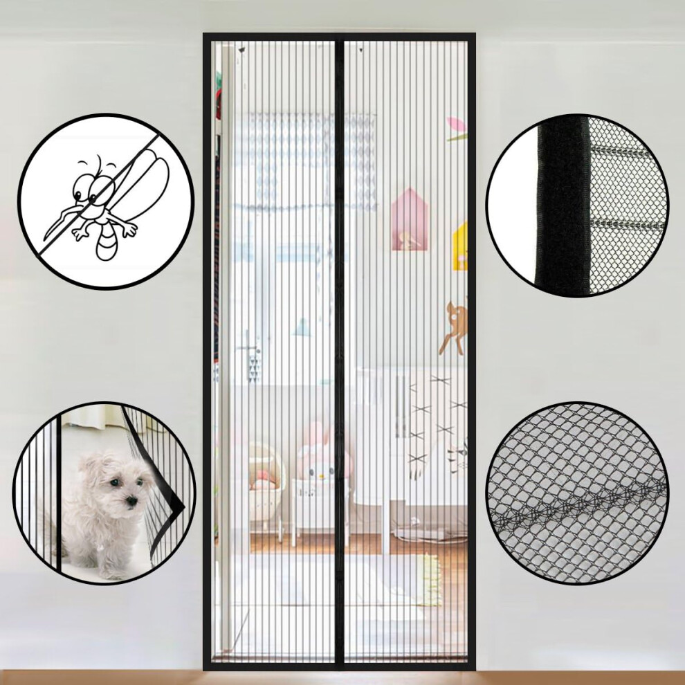 Retractable Screen Door, Magnetic Closure For Hands-Free Convenience, Strong Magnetic Points For Quick Sealing (110 * 210Cm) 9169997204844