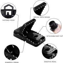 Trappole per topi per interni ed esterni, trappole a scatto con esca rimovibile, senza veleno né colla, design a rapida eliminazione, riutilizzabili
