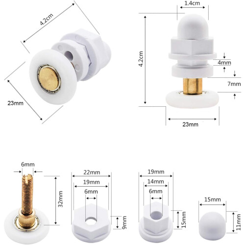 Replacement Shower Door Rollers, Stainless Steel Smooth Sliding, Easy Installation, Versatile Usage, 4Pcs Ultra-Quiet Bathroom Accessories 1