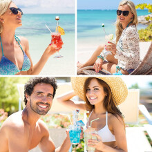 Reusable Cocktail Stirrers, Tropical Themed Design Adds A Playful Touch To High-Quality Glass Drink Accessories