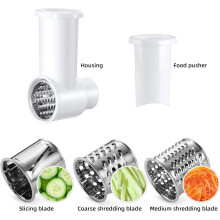 Fatiador de queijo eficiente para batedeira KitchenAid, rala rapidamente para saladas e criações gourmet, inclui lâminas afiadas, pode ser lavado