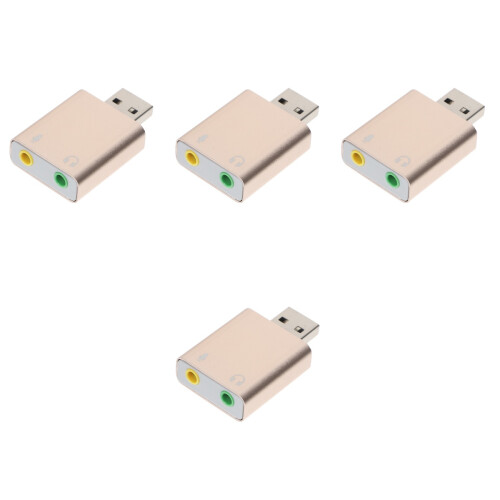 4Pièces Son USB Or, Adaptateur Audio 3.5mm, Aluminium Résistant 2