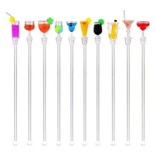 Colorful Drink Stirrers, Acrylic Cocktail Swizzle Sticks: Cocktail Mixing Tools For Bars, Birthday Parties, Receptions And Events, 10 Pcs