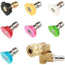 Täysmessinkiset pikaliittimet, 1/4 tuuman NPT-naaraskierteet, suunniteltu korkeapainepesureiden liittimille, joiden paine on enintään 4500 PSI,