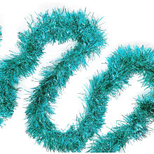 Festive Tinsel Garland For Home Stairs, Metallic Twist Garland Shines In Sunlight, Elegant Christmas Decoration For Indoor Outdoor Use, Light Blue (1