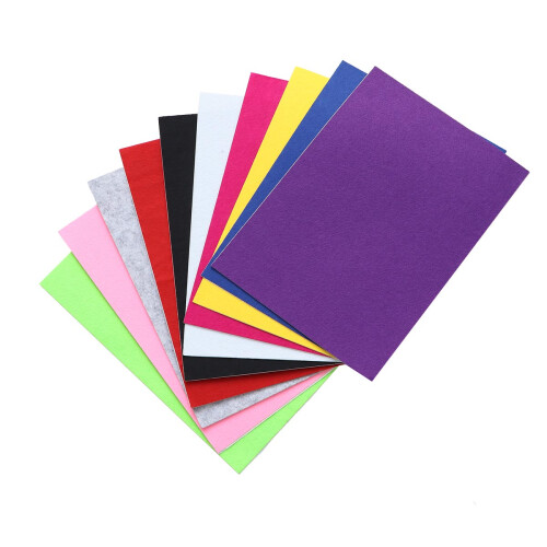 30Pièces Tissu Feutre Coloré Auto-Adhésif Pour