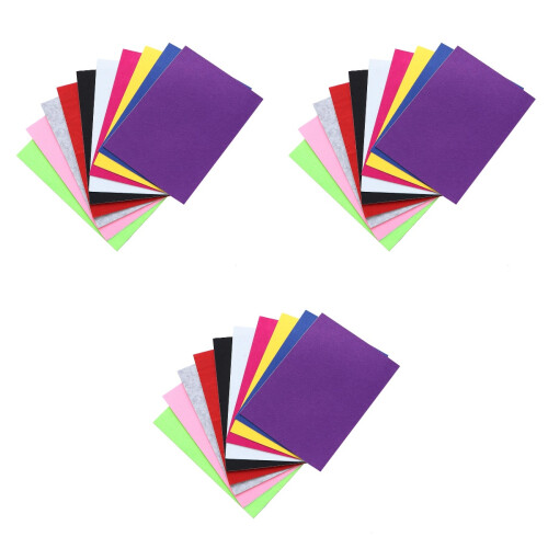 30Pièces Tissu Feutre Coloré Auto-Adhésif Pour 2