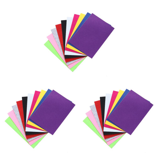 30Pièces Tissu Feutre Coloré Auto-Adhésif Pour 1