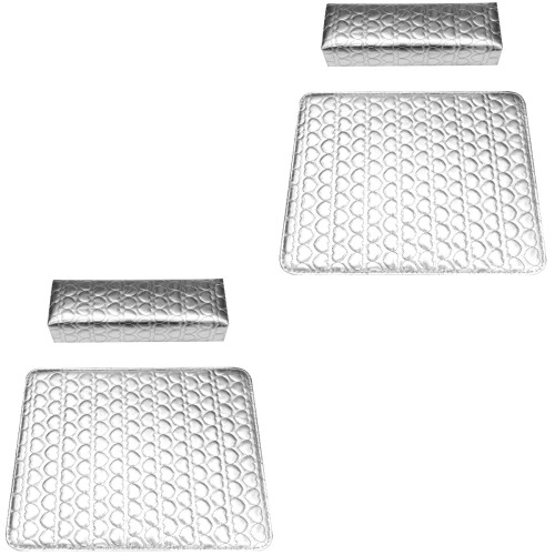 2Pièces Coussin Poignet Argenté PU Cuir Support Stable Pour 2