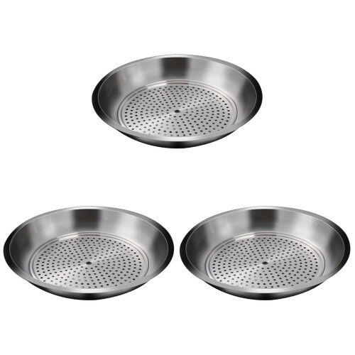 3Pcs Smooth Surface Stainless Steel Dumpling Plates Food Storage Dish 1