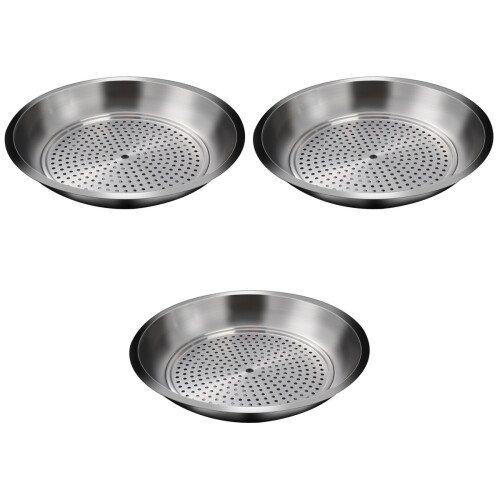 3Pcs Smooth Surface Stainless Steel Dumpling Plates Food Storage Dish 2